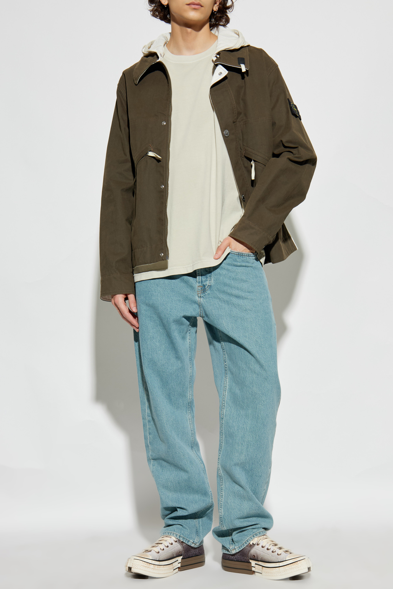 Green 'Tela Resinata' jacket Stone Island - Vitkac AS
